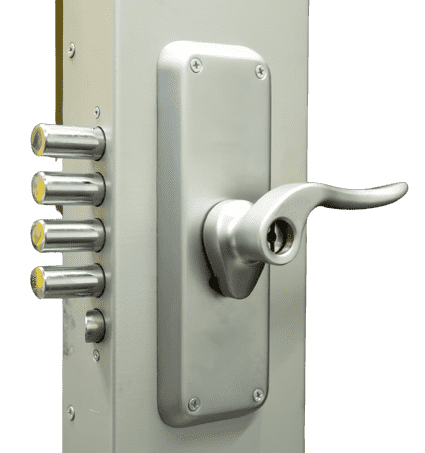 dørhåndtak med flerpunkts låsemekanisme